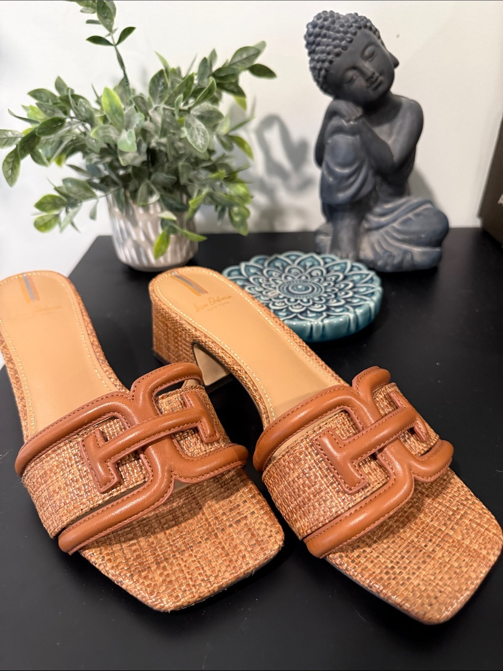 Sam Edelman Tan Woven Slide Mules